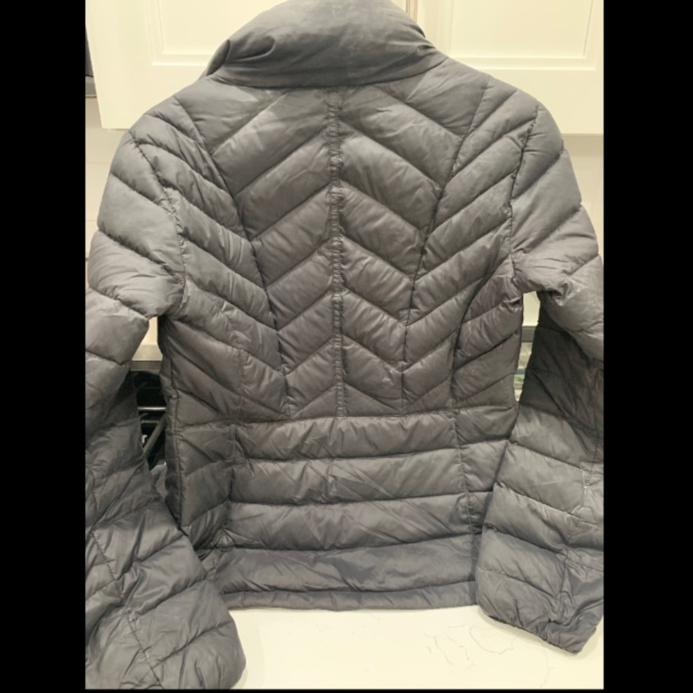 Michael Michael Kors Packable Down Puffer Jacket Gray Gold Hardware XS - Picture 3 of 3